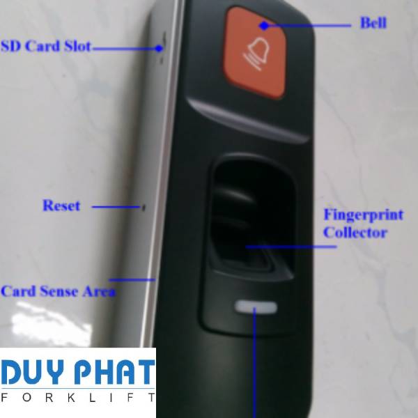 Tắt mở khóa xe nâng bằng cảm biến dấu vân tay