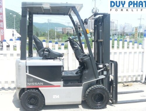 Xe Nâng Điện Nissan 1.5 tấn, nâng cao 4 mét, ngồi lái