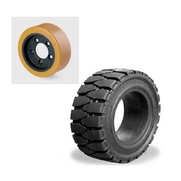 So sánh bánh xe nâng điện cao su và bánh xe nâng điện bằng nhựa PU