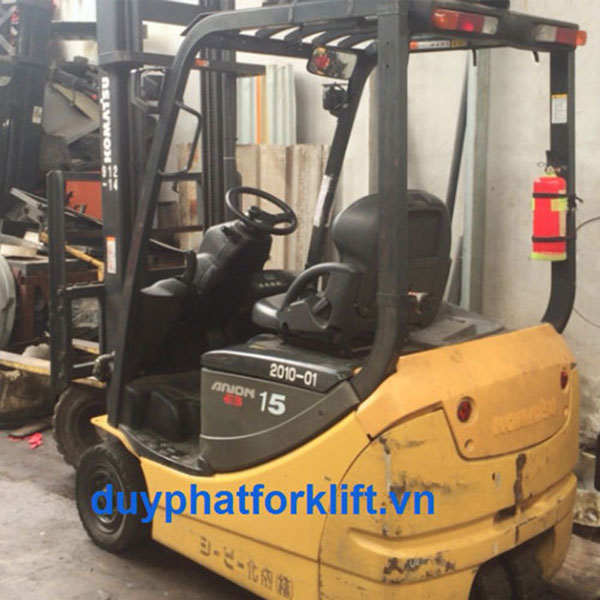 Xe Nâng Điện ngồi lái cũ Komatsu nâng cao 4 mét, tải trọng 1.8 tấn