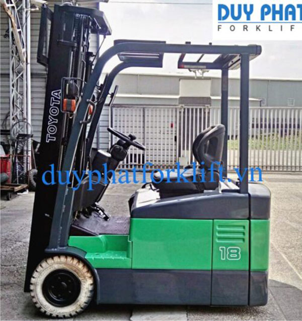 Xe Nâng Điện ngồi lái cũ Toyota 1.8 tấn, nâng cao 3 mét