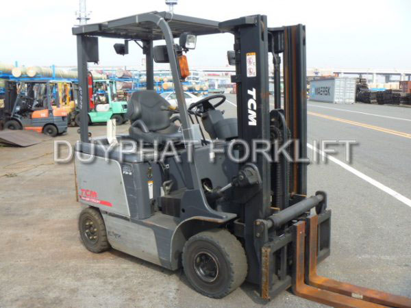 Xe nâng điện cũ 2 tấn TCM ngồi lái, nâng cao 3 mét