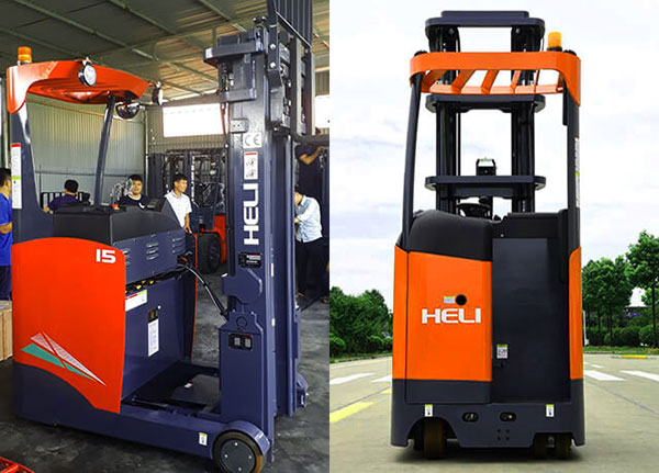 Xe nâng điện đứng lái Heli chuyên dùng bốc dỡ hàng hóa trong các kho xưởng