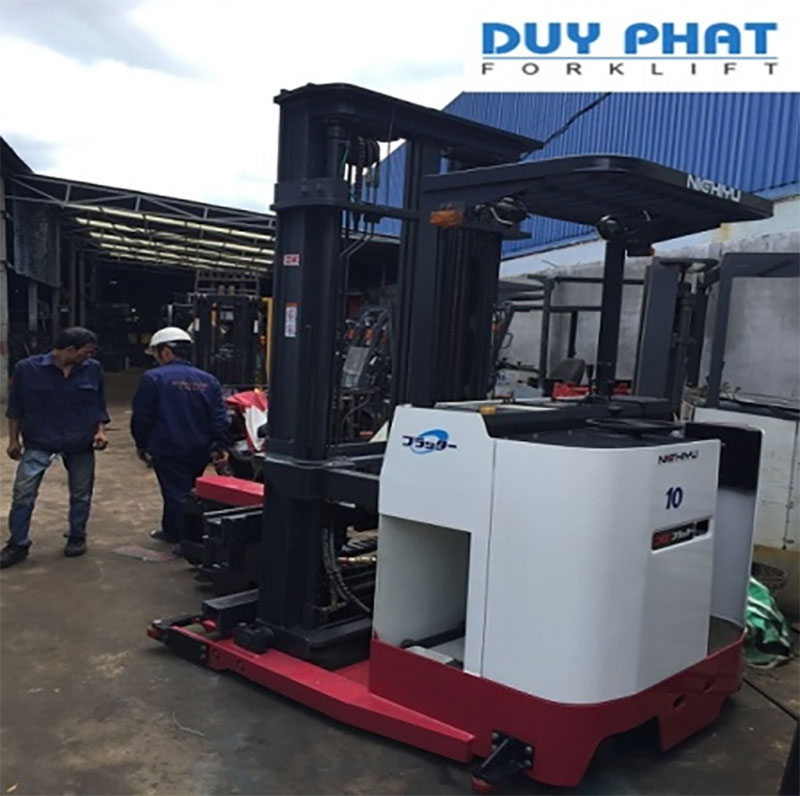Xe Nâng Điện Nichiyu 1 tấn, nâng cao 4.5 mét, đứng lái (Nhật Bản)